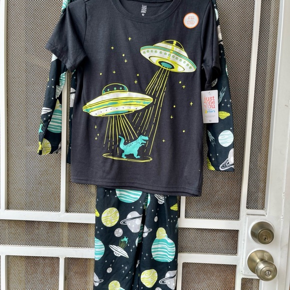 Carter's Other - Carter's Kids Pajama Set - Black and Green Space Theme 3 pieces